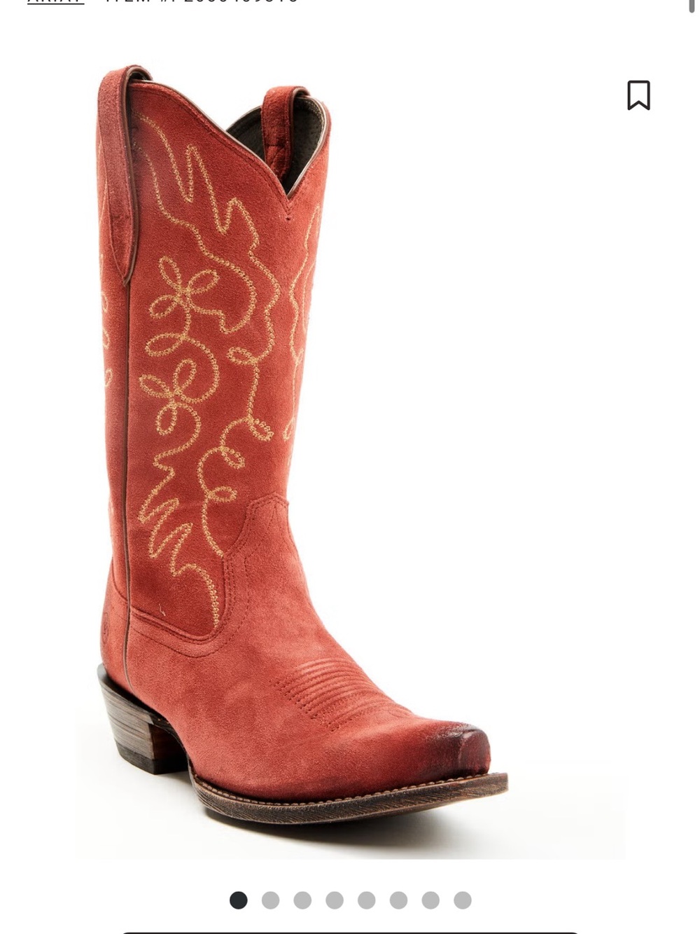 Ariat Red Suede Western Cowboy Boots